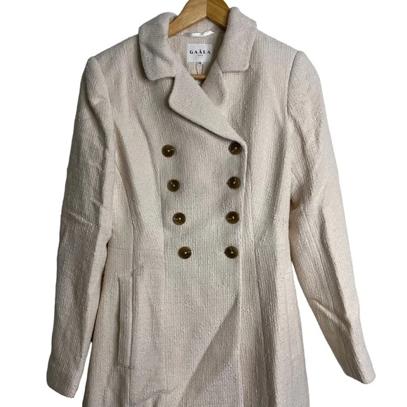 New Gaala Isabella Double Breasted Tweed Coat - Picture 4 of 16